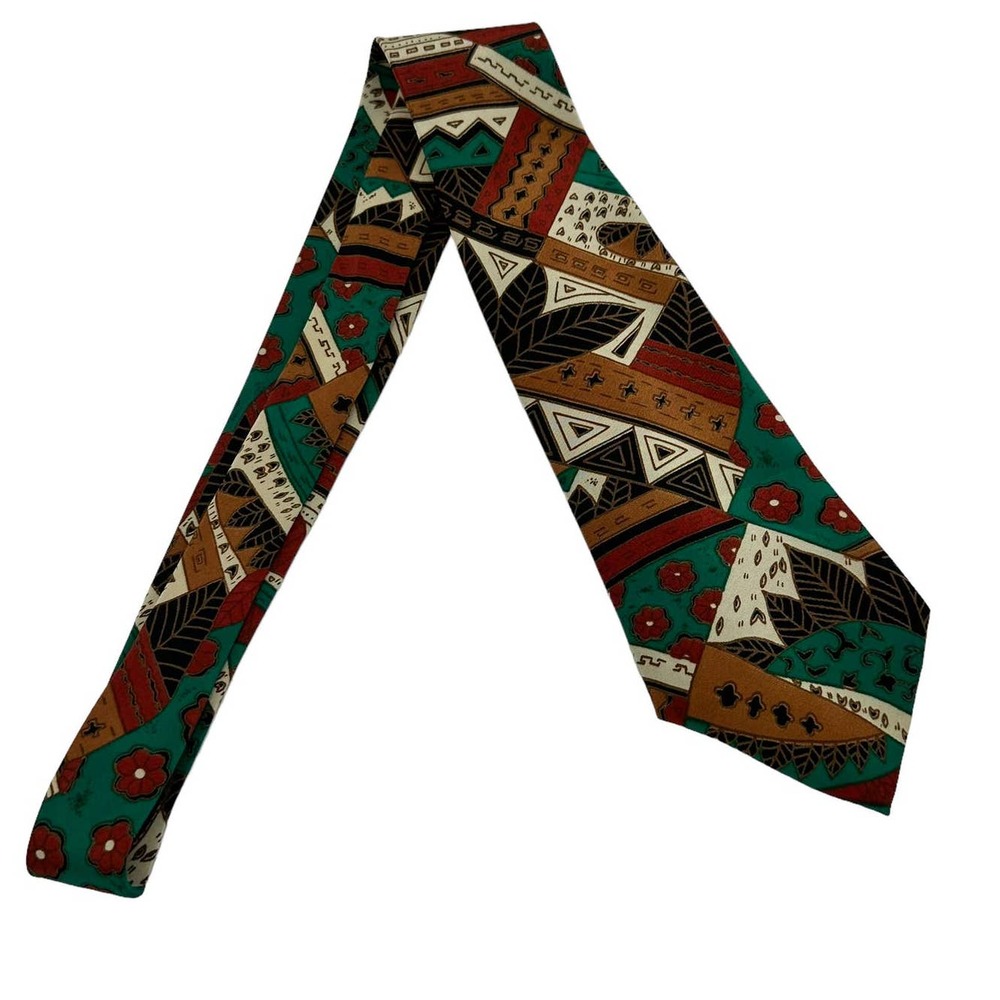 PRINCETON HAND MADE ABSTRACT MULTICOLOR ALL OVER PRINT SILK TIE